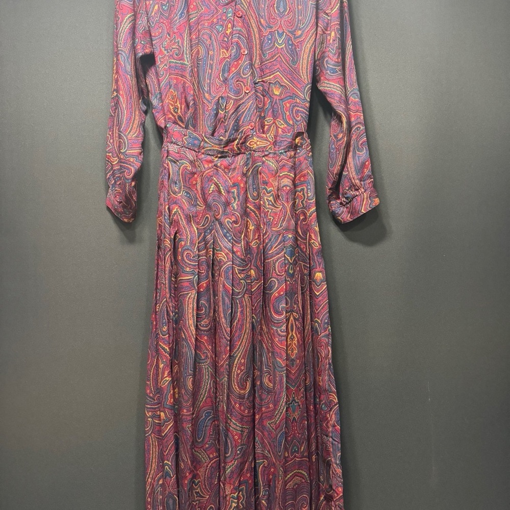 Paisley Long Sleeve Maxi Dress